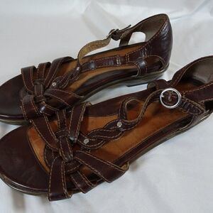 Dansko Women Brown Leather Sandals Size 39